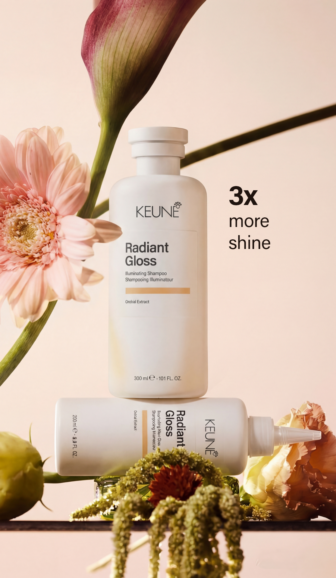 Radiant Gloss Shampoo is perfect for dull, dry hair. Its innovative, lightweight formula leaves your hair fresh, healthy, and shiny, achieving perfect hair at keune.ch.